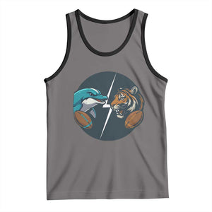 Funny Tiger Vs Dolphin Rivalry Tank Top Gift For FB Hardcore Fan TS12 Deep Heather Black Print Your Wear