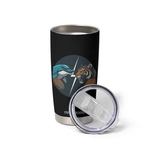 Funny Tiger Vs Dolphin Rivalry Tumbler Cup Gift For FB Hardcore Fan TS12 Print Your Wear