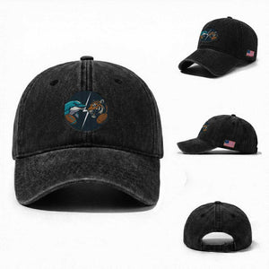 Funny Tiger Vs Dolphin Rivalry Washed Cotton Baseball Cap Gift For FB Hardcore Fan TS12 Washed Cap Universal Fit Black Print Your Wear