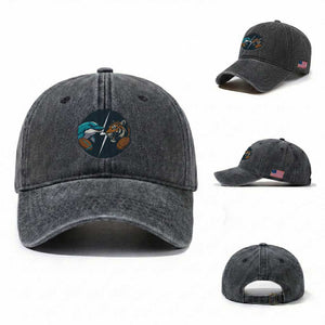 Funny Tiger Vs Dolphin Rivalry Washed Cotton Baseball Cap Gift For FB Hardcore Fan TS12 Washed Cap Universal Fit Dark Gray Print Your Wear