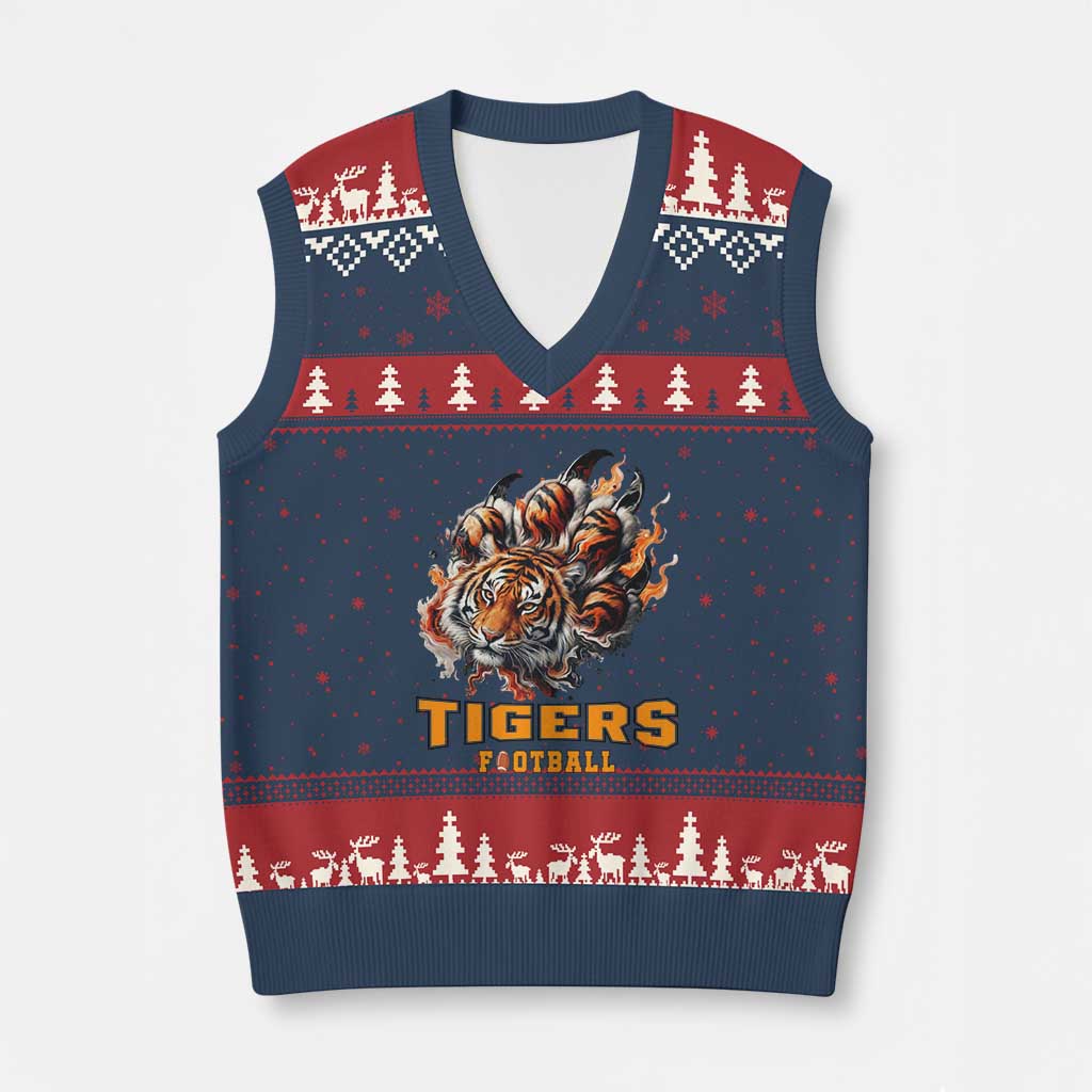 Funny BFT V-Neck Knit Sweater Vest Football Player Gift TS12 Navy Red Print Your Wear