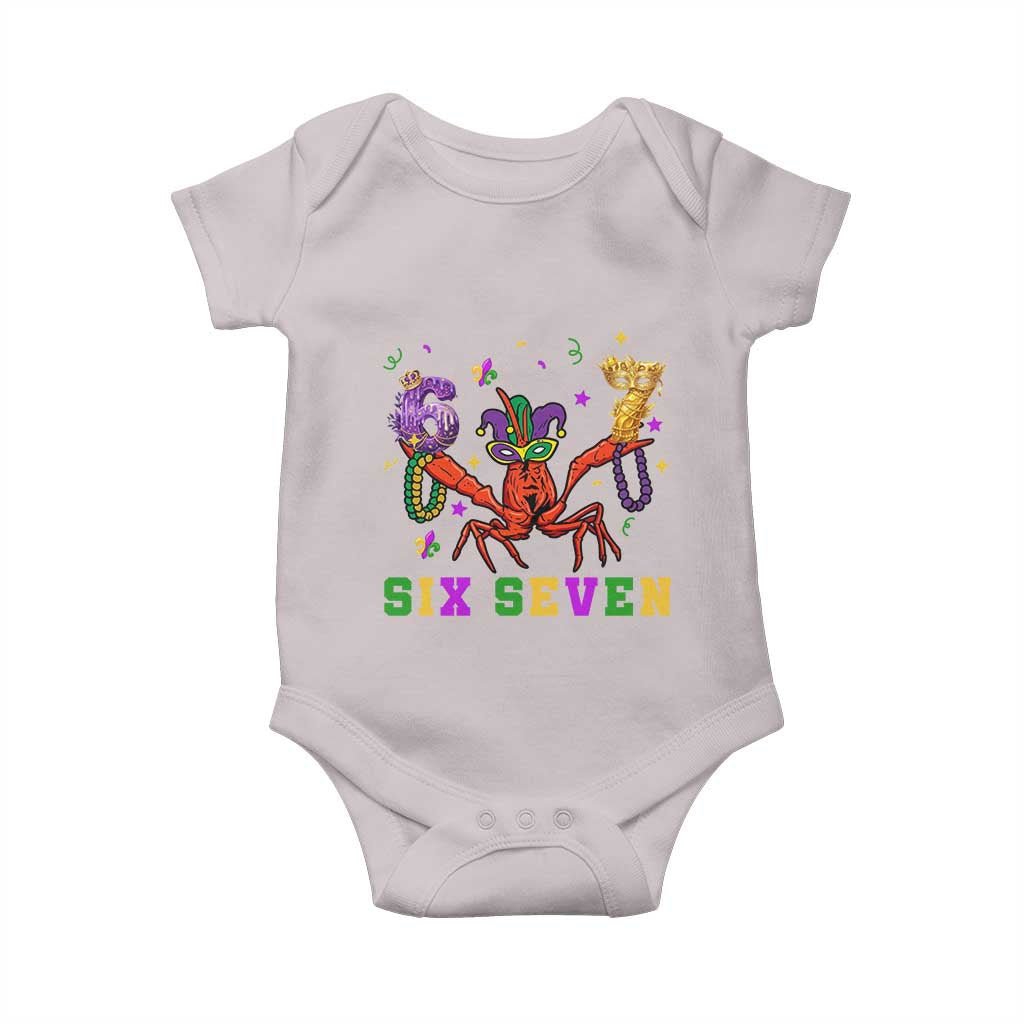 Funny 67 Crawfish Mardi Gras Baby Onesie Six Seven Meme TS12 Ice Gray Print Your Wear