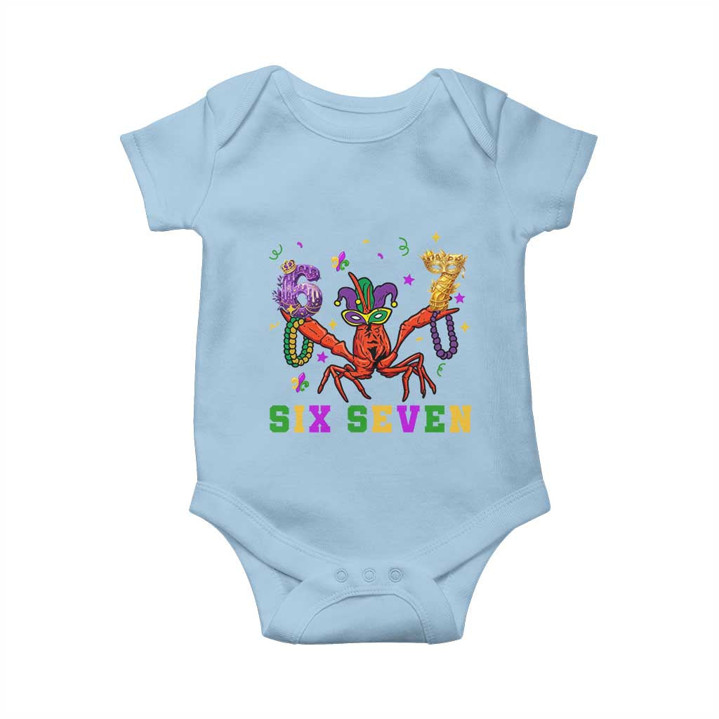 Funny 67 Crawfish Mardi Gras Baby Onesie Six Seven Meme TS12 Light Blue Print Your Wear