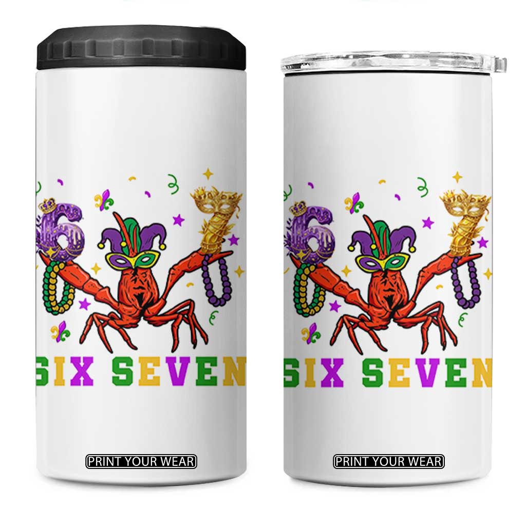Funny 67 Crawfish Mardi Gras 4 in 1 Can Cooler Tumbler Six Seven Meme TS12 One Size: 16 oz White Print Your Wear