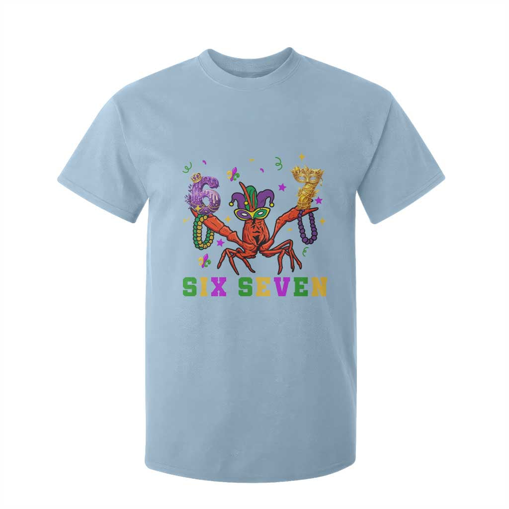 Funny 67 Crawfish Mardi Gras T Shirt For Kid Six Seven Meme TS12 Light Blue Print Your Wear