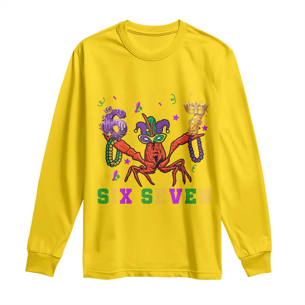 Funny 67 Crawfish Mardi Gras Long Sleeve Shirt Six Seven Meme TS12 Daisy Print Your Wear