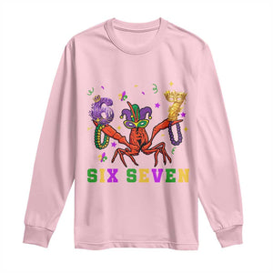 Funny 67 Crawfish Mardi Gras Long Sleeve Shirt Six Seven Meme TS12 Light Pink Print Your Wear