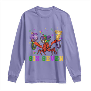 Funny 67 Crawfish Mardi Gras Long Sleeve Shirt Six Seven Meme TS12 Violet Print Your Wear
