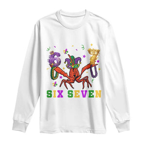 Funny 67 Crawfish Mardi Gras Long Sleeve Shirt Six Seven Meme TS12 White Print Your Wear