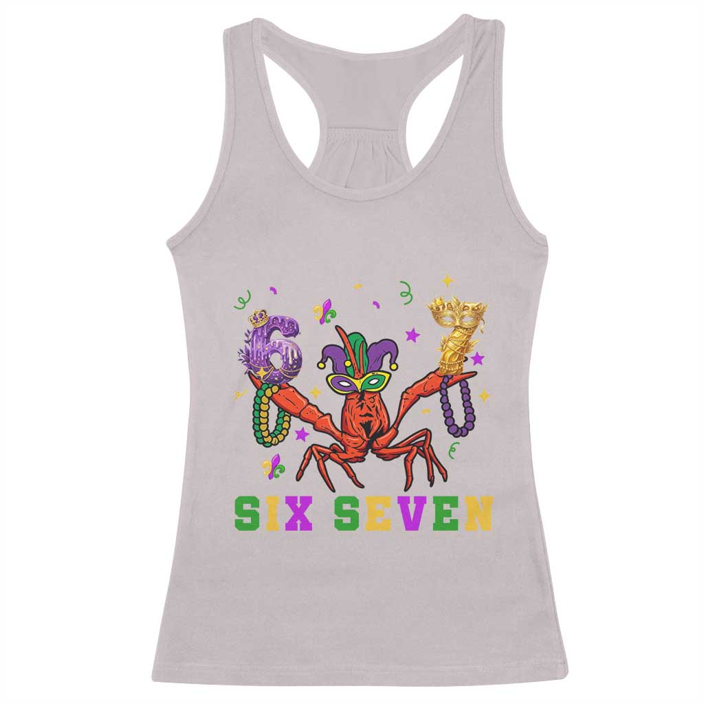 Funny 67 Crawfish Mardi Gras Racerback Tank Top Six Seven Meme TS12 Ice Gray Print Your Wear
