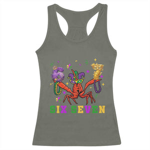 Funny 67 Crawfish Mardi Gras Racerback Tank Top Six Seven Meme TS12 Military Green Print Your Wear