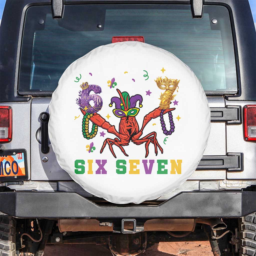 Funny 67 Crawfish Mardi Gras Spare Tire Cover Six Seven Meme TS12 No hole White Print Your Wear