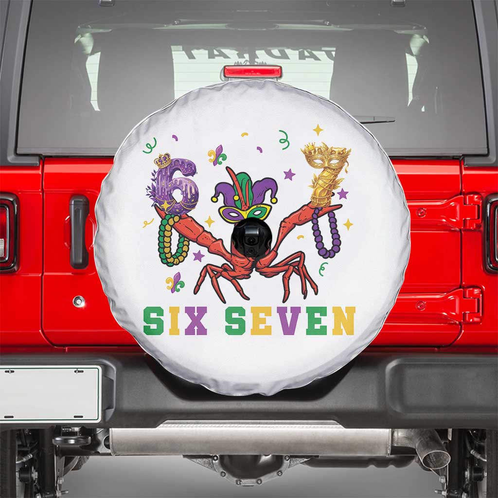 Funny 67 Crawfish Mardi Gras Spare Tire Cover Six Seven Meme TS12 White Print Your Wear