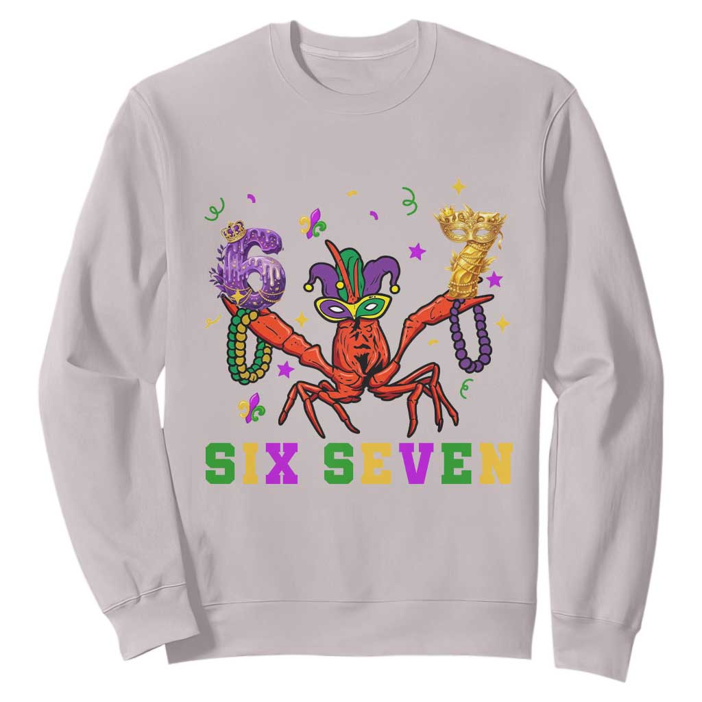 Funny 67 Crawfish Mardi Gras Sweatshirt Six Seven Meme TS12 Ice Gray Print Your Wear