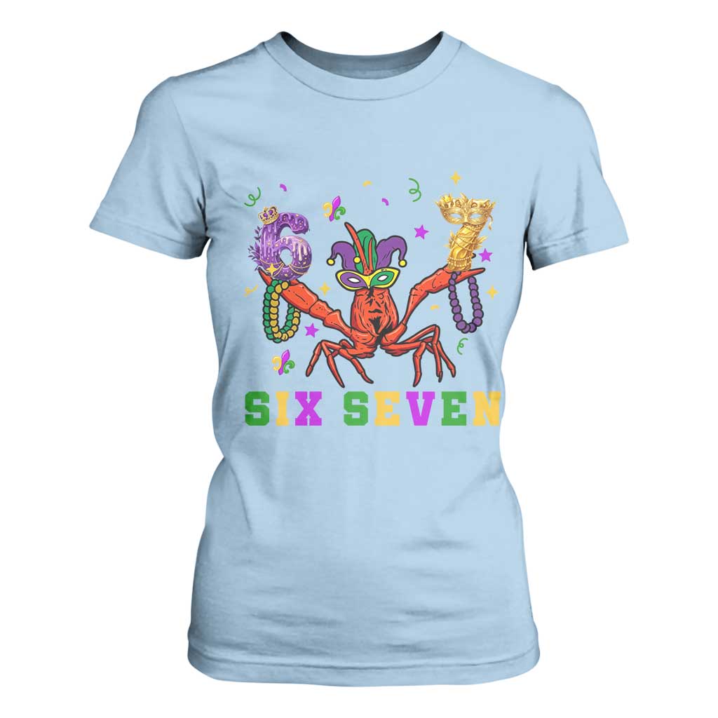 Funny 67 Crawfish Mardi Gras T Shirt For Women Six Seven Meme TS12 Light Blue Print Your Wear