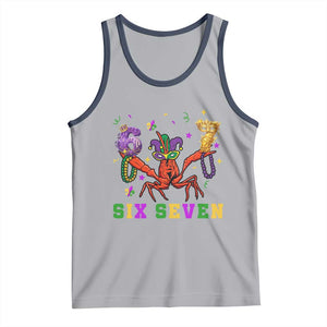 Funny 67 Crawfish Mardi Gras Tank Top Six Seven Meme TS12 Athletic Heather Navy Print Your Wear