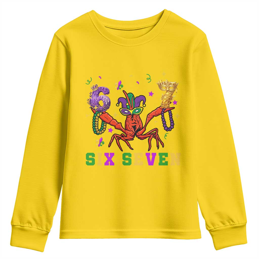 Funny 67 Crawfish Mardi Gras Youth Sweatshirt Six Seven Meme TS12 Daisy Print Your Wear