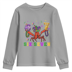 Funny 67 Crawfish Mardi Gras Youth Sweatshirt Six Seven Meme TS12 Sport Gray Print Your Wear