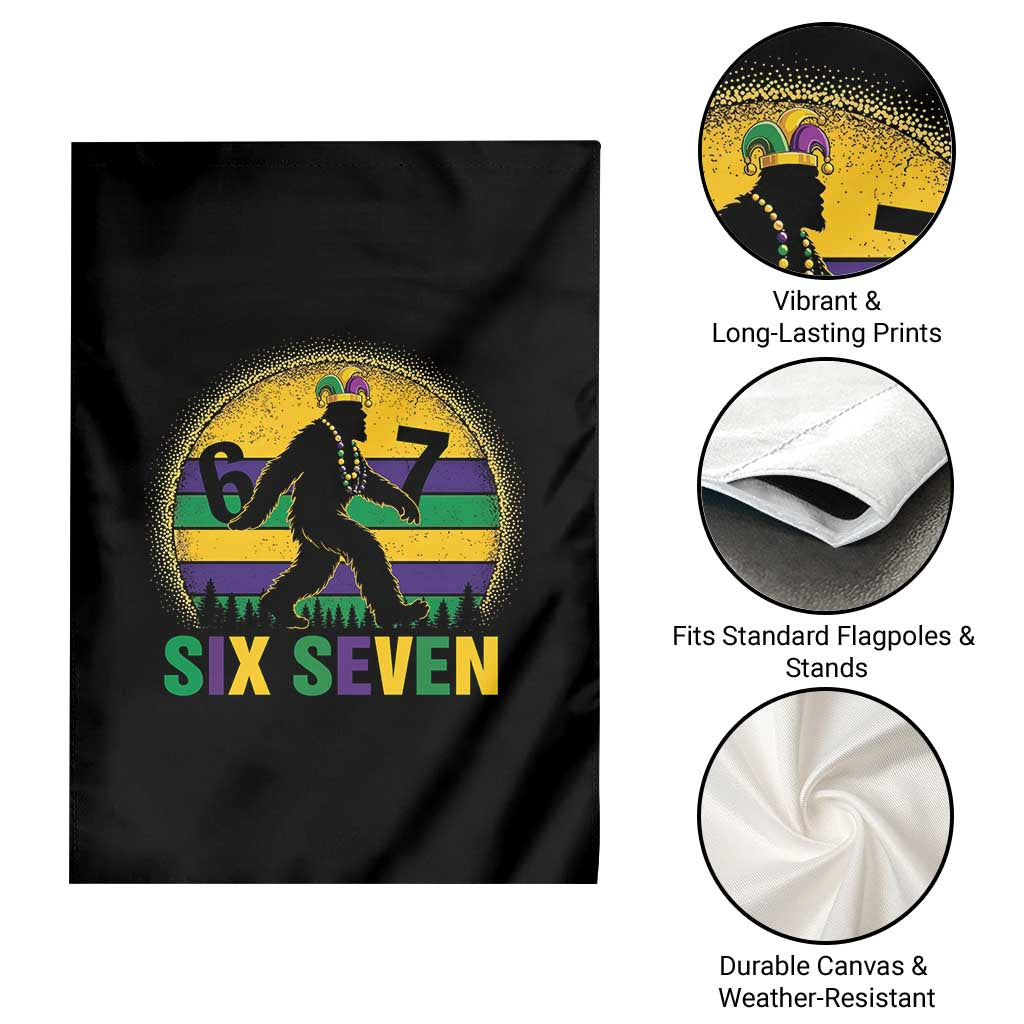 Funny Mardi Gras Bigfoot Garden Flag Six Seven Meme TS12 Print Your Wear