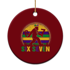 Funny Mardi Gras Bigfoot Ceramic Ornament Six Seven Meme TS12 1pc Red Print Your Wear