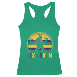 Funny Mardi Gras Bigfoot Racerback Tank Top Six Seven Meme TS12 Irish Green Print Your Wear