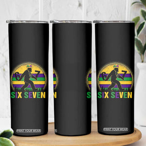Funny Mardi Gras Bigfoot Skinny Tumbler Six Seven Meme TS12 Print Your Wear