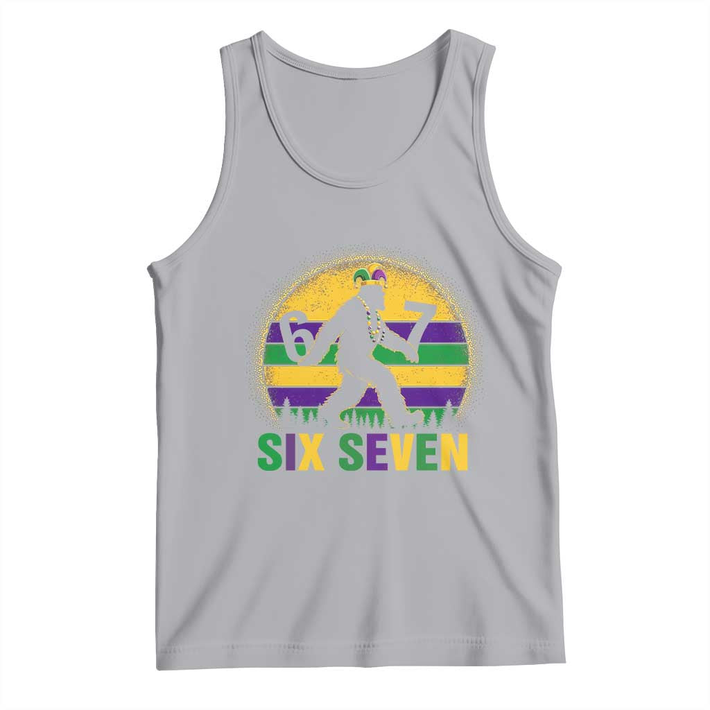 Funny Mardi Gras Bigfoot Tank Top Six Seven Meme TS12 Athletic Heather Print Your Wear