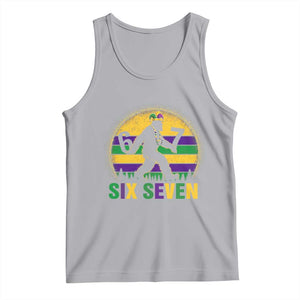 Funny Mardi Gras Bigfoot Tank Top Six Seven Meme TS12 Athletic Heather Print Your Wear