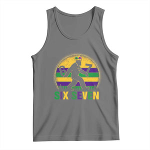 Funny Mardi Gras Bigfoot Tank Top Six Seven Meme TS12 Black Heather Print Your Wear
