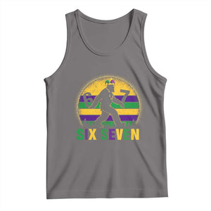 Funny Mardi Gras Bigfoot Tank Top Six Seven Meme TS12 Deep Heather Print Your Wear