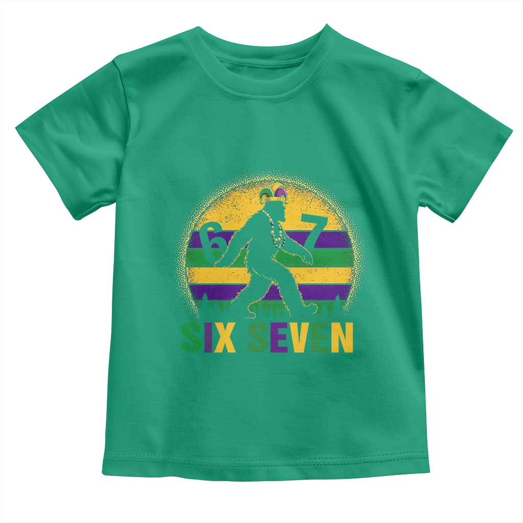 Funny Mardi Gras Bigfoot Toddler T Shirt Six Seven Meme TS12 Irish Green Print Your Wear