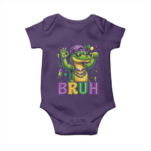 Mardi Gras Mardigator Alligator Six Seven Bruh Meme Baby Onesie TS12 Purple Print Your Wear