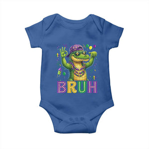 Mardi Gras Mardigator Alligator Six Seven Bruh Meme Baby Onesie TS12 Royal Blue Print Your Wear