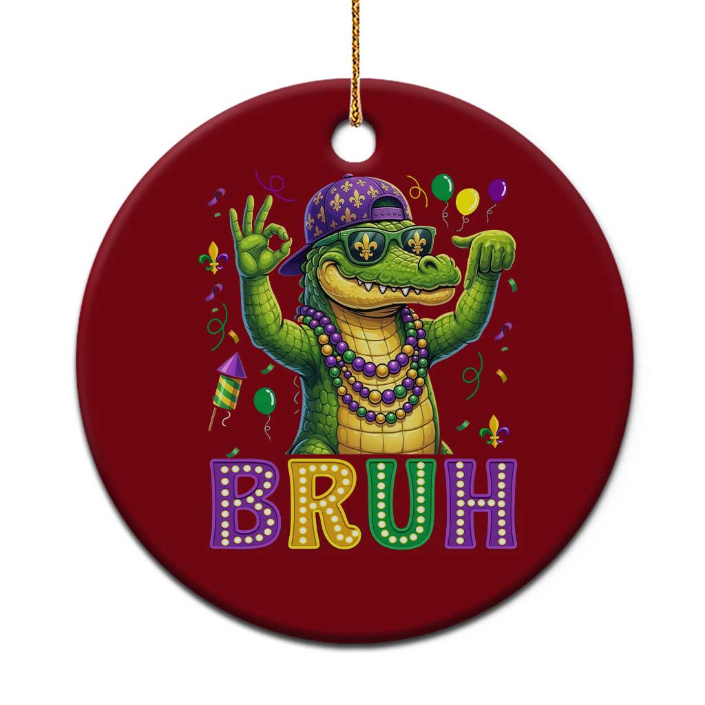 Mardi Gras Mardigator Alligator Six Seven Bruh Meme Ceramic Ornament TS12 1pc Red Print Your Wear