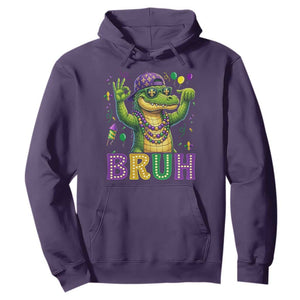 Mardi Gras Mardigator Alligator Six Seven Bruh Meme Hoodie TS12 Purple Print Your Wear
