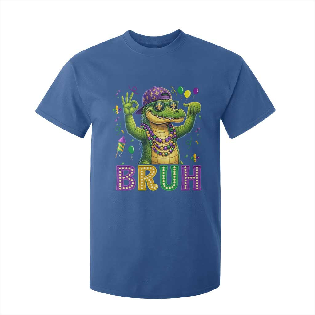 Mardi Gras Mardigator Alligator Six Seven Bruh Meme T Shirt For Kid TS12 Royal Blue Print Your Wear