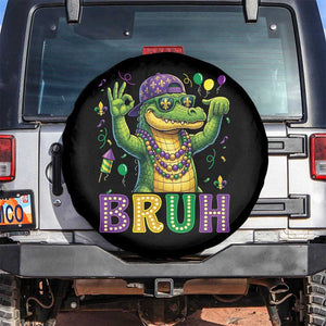 Mardi Gras Mardigator Alligator Six Seven Bruh Meme Spare Tire Cover TS12 No hole Black Print Your Wear
