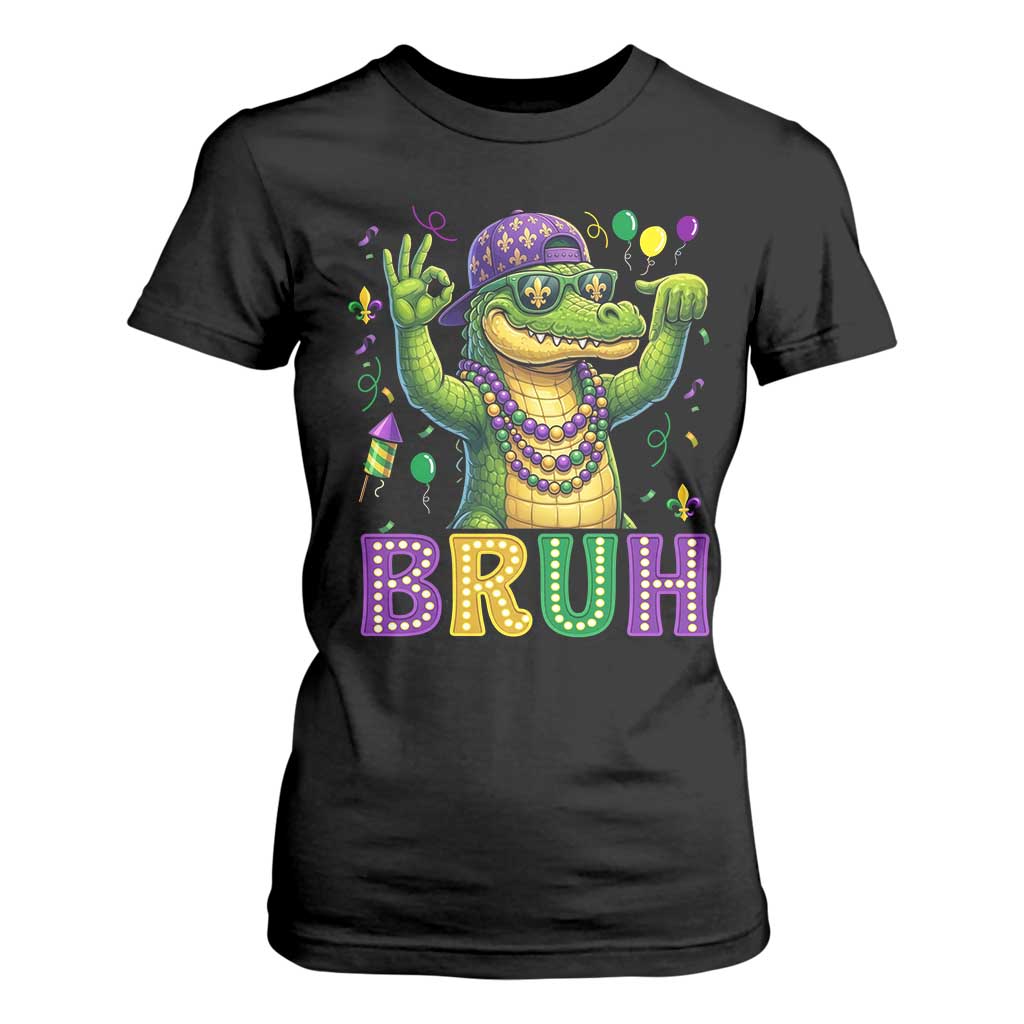 Mardi Gras Mardigator Alligator Six Seven Bruh Meme T Shirt For Women TS12 Black Print Your Wear