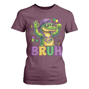 Mardi Gras Mardigator Alligator Six Seven Bruh Meme T Shirt For Women TS12 Maroon Print Your Wear