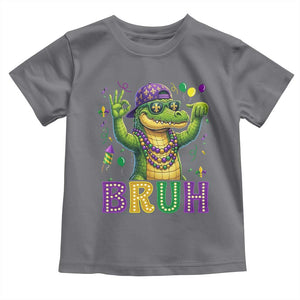 Mardi Gras Mardigator Alligator Six Seven Bruh Meme Toddler T Shirt TS12 Charcoal Print Your Wear