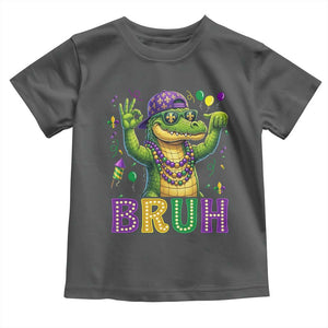 Mardi Gras Mardigator Alligator Six Seven Bruh Meme Toddler T Shirt TS12 Dark Heather Print Your Wear