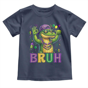 Mardi Gras Mardigator Alligator Six Seven Bruh Meme Toddler T Shirt TS12 Navy Print Your Wear