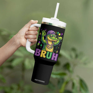 Mardi Gras Mardigator Alligator Six Seven Bruh Meme Tumbler With Handle TS12 Print Your Wear