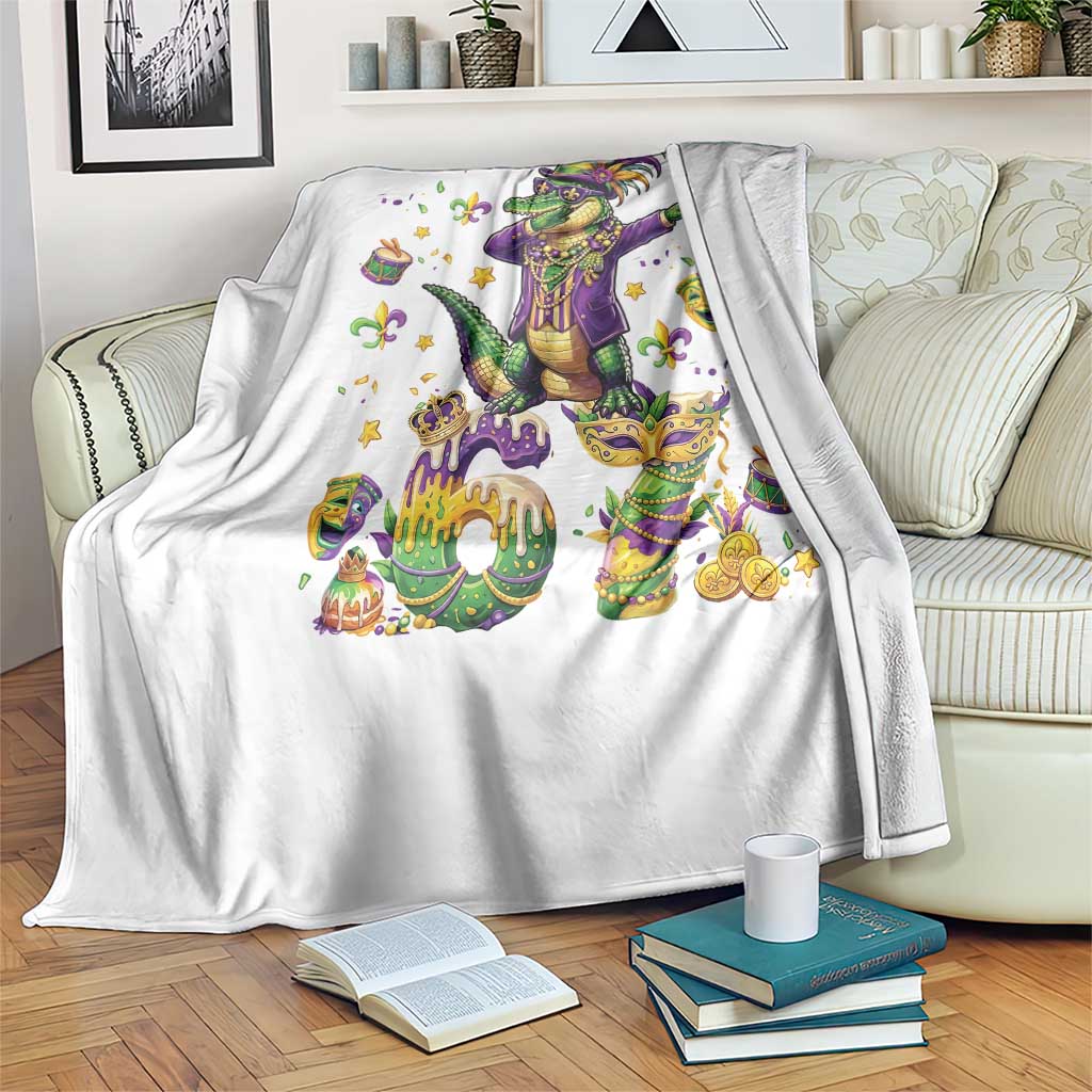 Funny Mardigator Alligator Six Seven Meme Throw Blanket Mardi Gras Gifts TS12 Print Your Wear