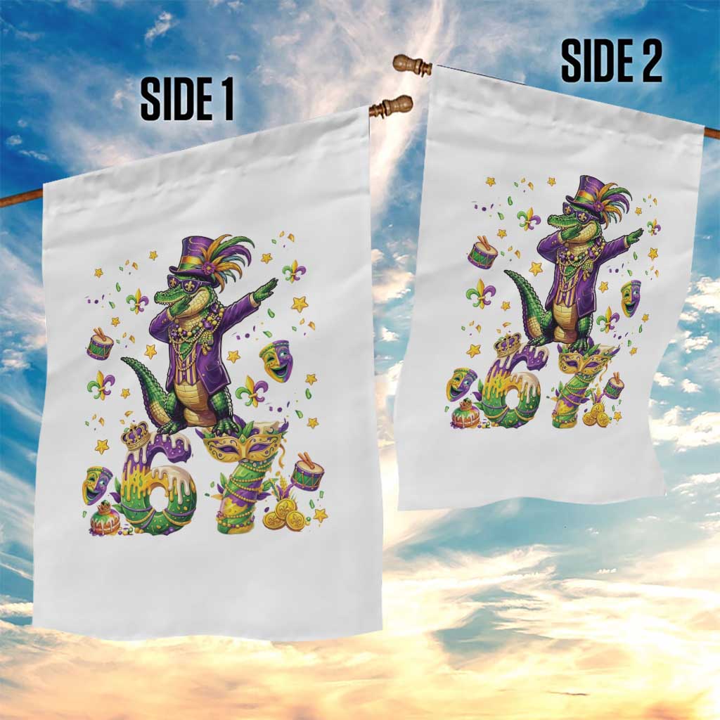 Funny Mardigator Alligator Six Seven Meme Garden Flag Mardi Gras Gifts TS12 Print Your Wear