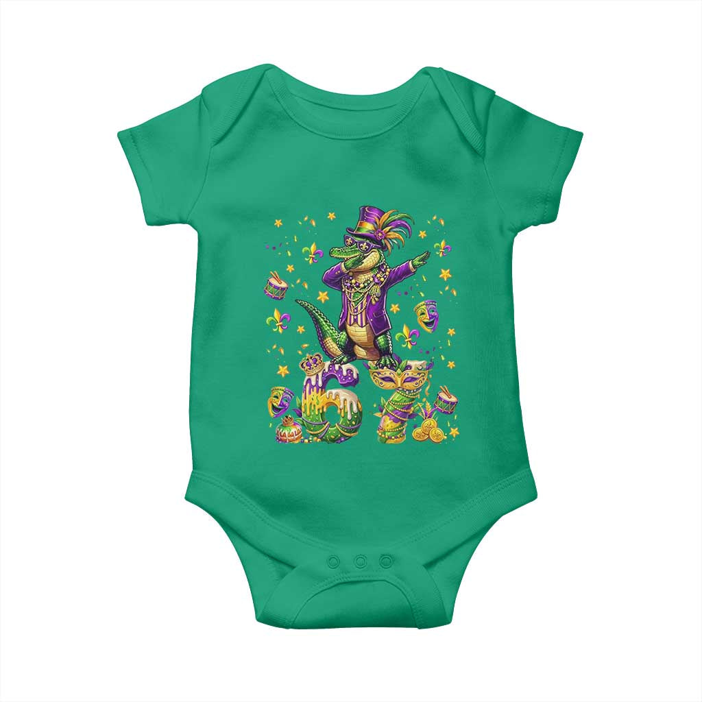 Funny Mardigator Alligator Six Seven Meme Baby Onesie Mardi Gras Gifts TS12 Irish Green Print Your Wear