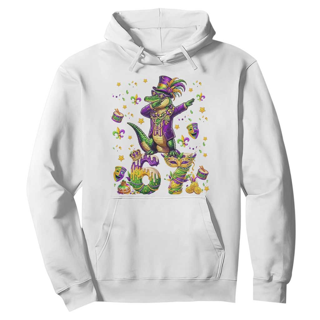 Funny Mardigator Alligator Six Seven Meme Hoodie Mardi Gras Gifts TS12 White Print Your Wear