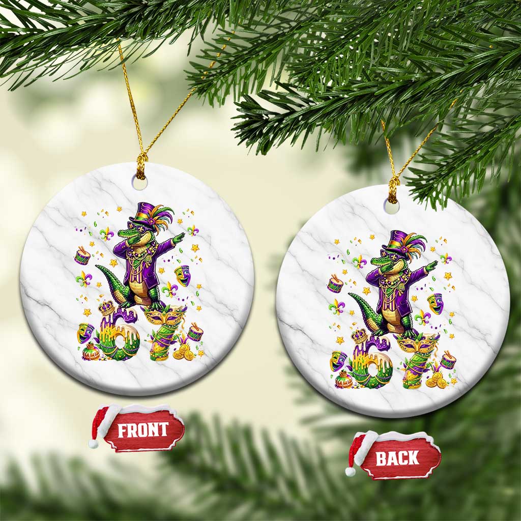 Funny Mardigator Alligator Six Seven Meme Ceramic Ornament Mardi Gras Gifts TS12 1pc White Marble Print Your Wear