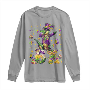 Funny Mardigator Alligator Six Seven Meme Long Sleeve Shirt Mardi Gras Gifts TS12 Sport Gray Print Your Wear
