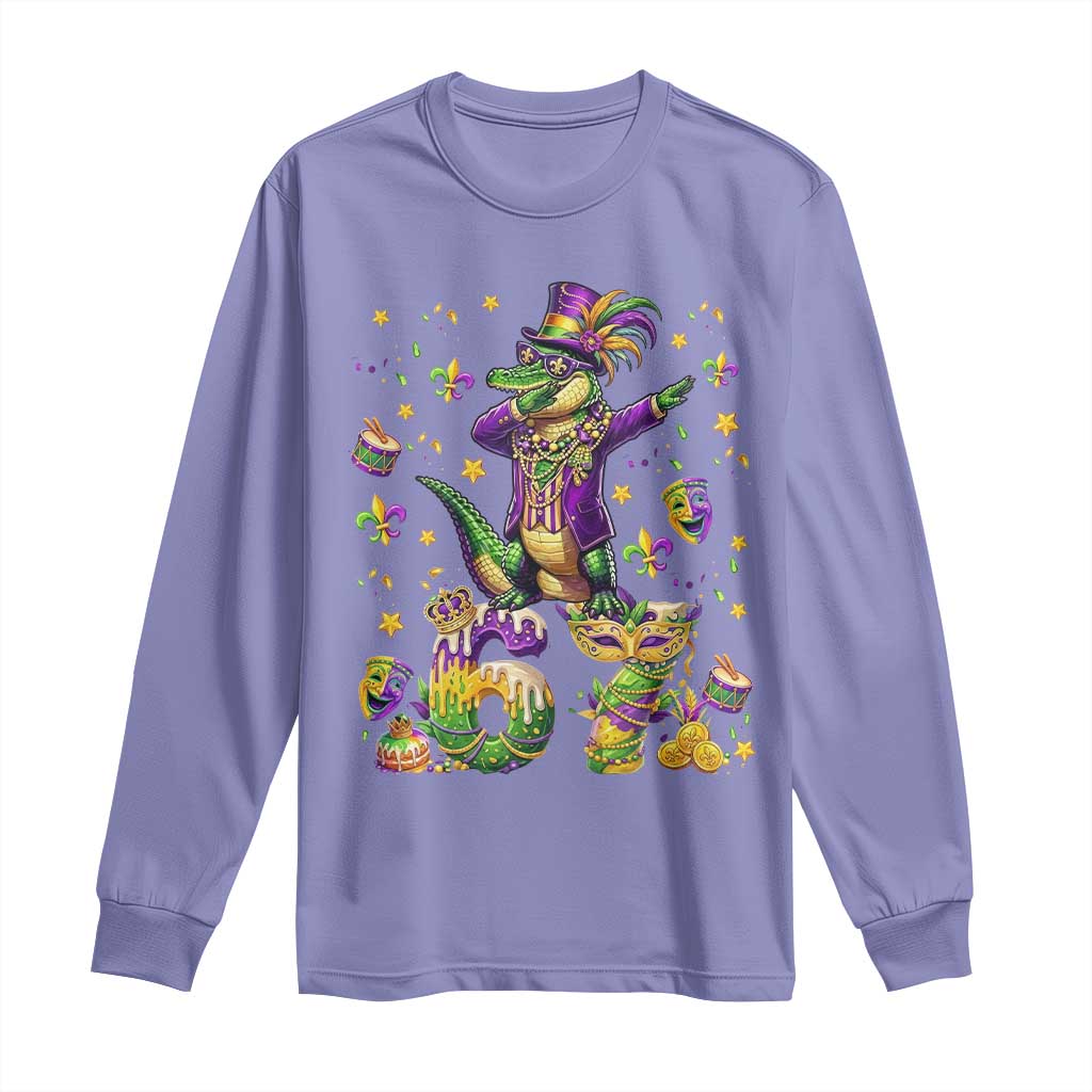 Funny Mardigator Alligator Six Seven Meme Long Sleeve Shirt Mardi Gras Gifts TS12 Violet Print Your Wear